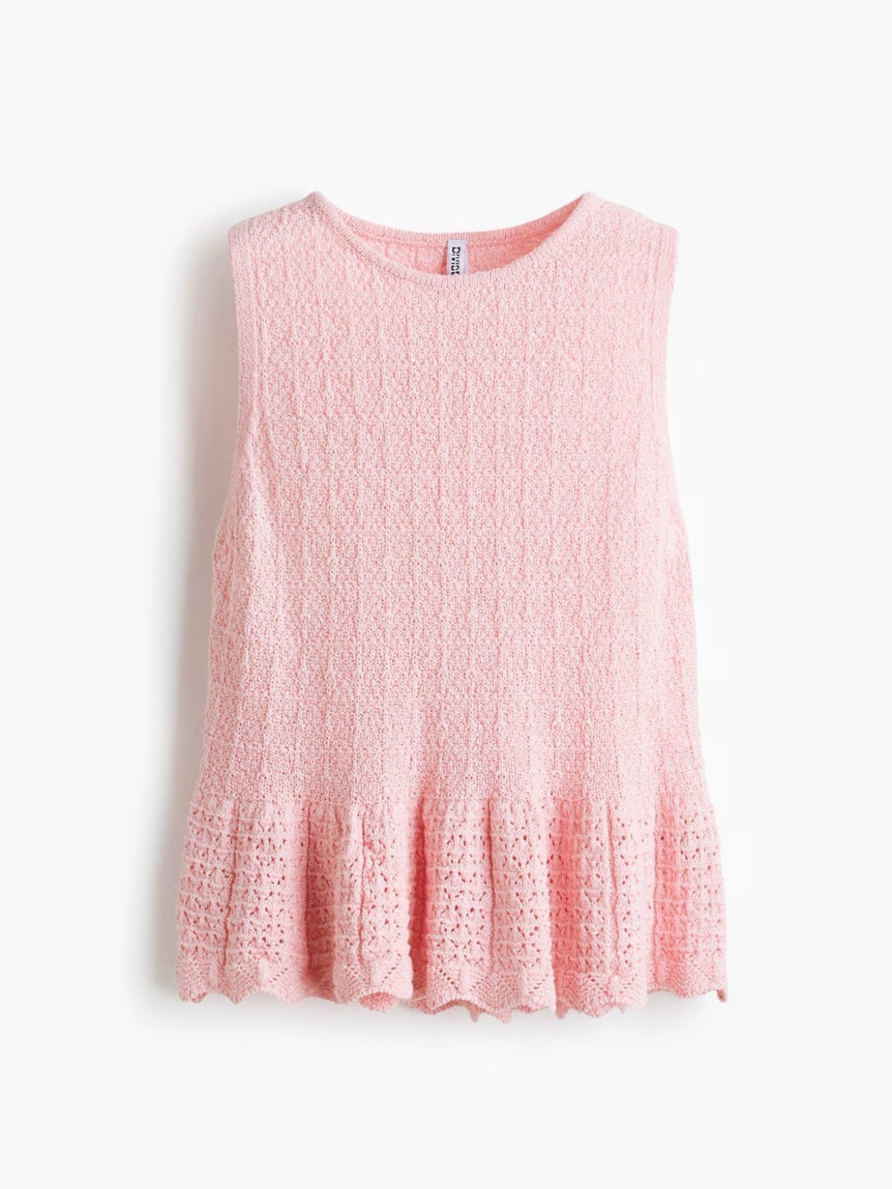 H&M Pink Crochet Knit Sleeveless Top